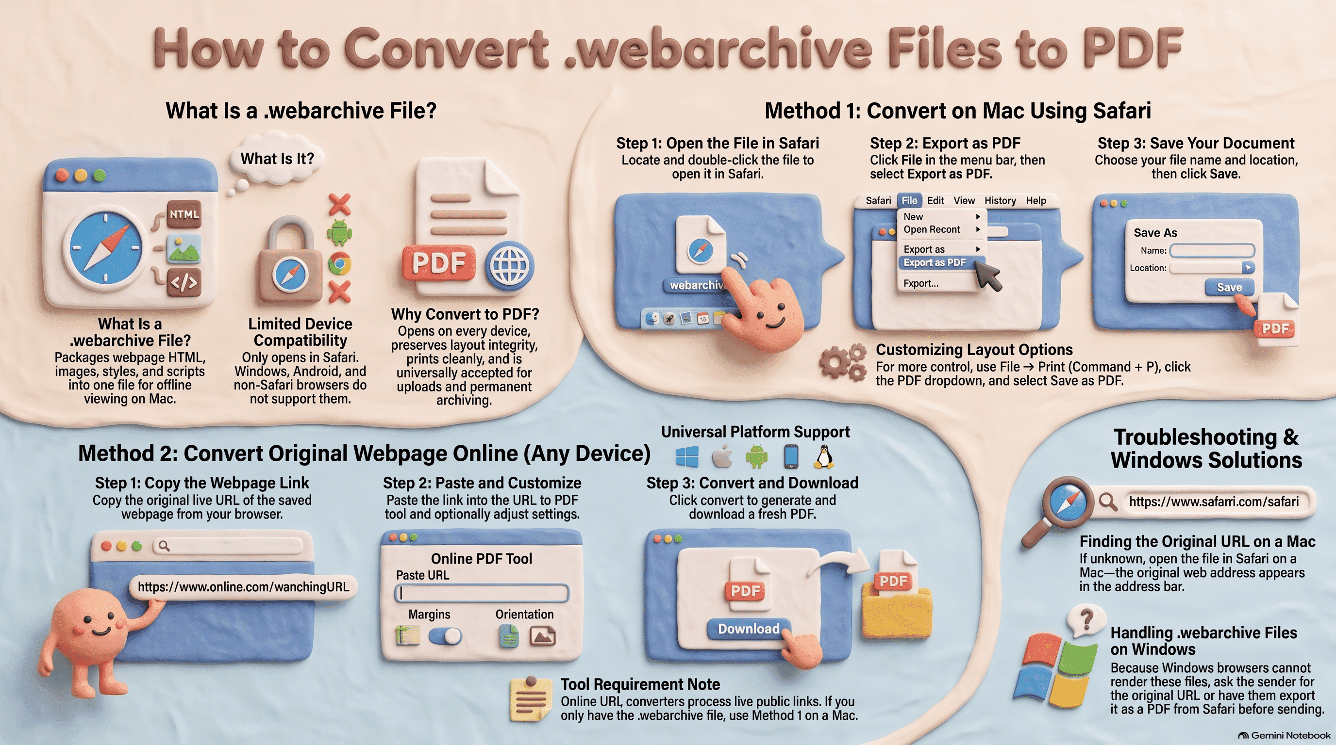 Convert Safari WebArchive file to PDF free on Mac and online with KhanPDF